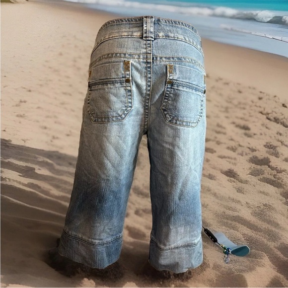 INDUSTRIAL COTTON DENIM CROP CAPRI SHORTS JUNIORS SIZE 11 - Picture 4 of 7